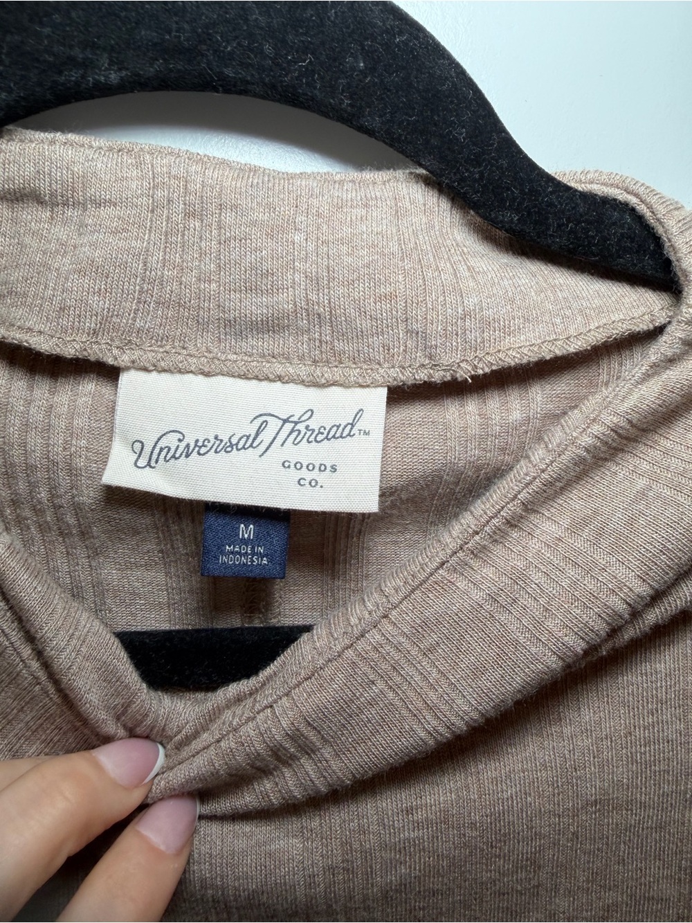 Universal Thread Ribbed Mini Dress in Taupe - Picture 2 of 3